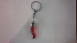 Cornetto rosso portachiavi portafortuna in resina cm 5