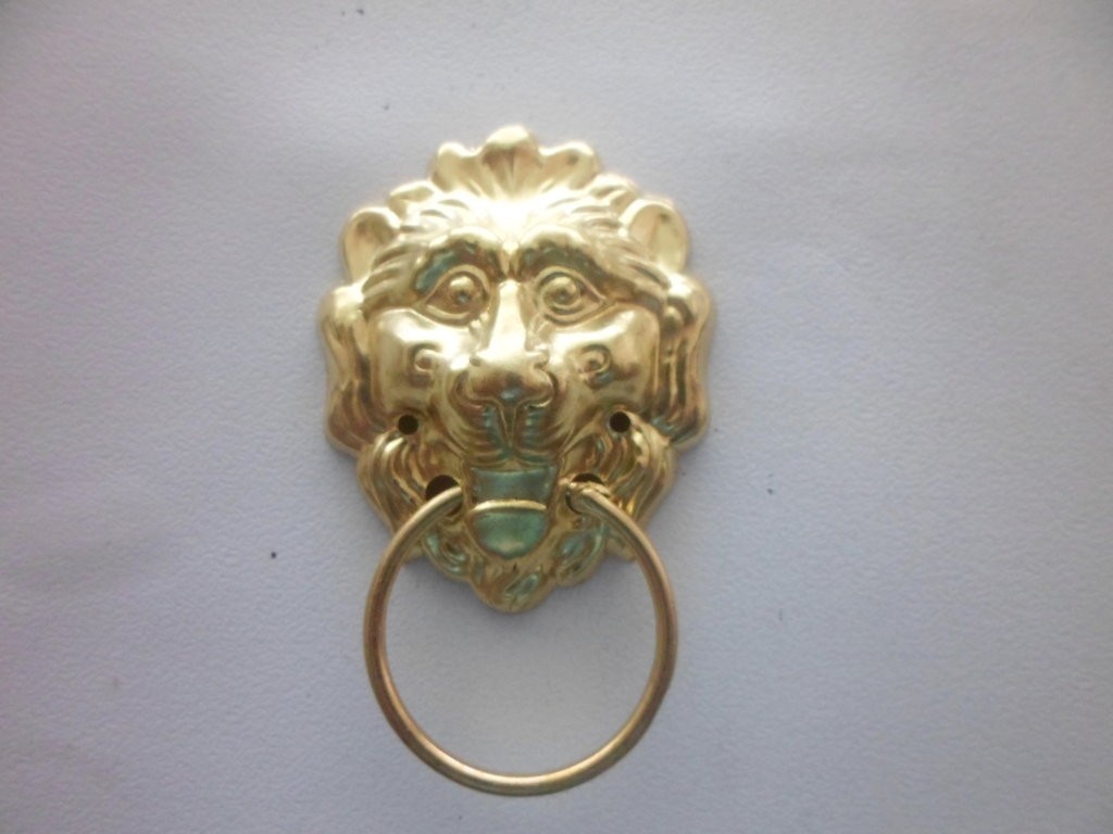 accessorio coffa testa di leone ottone