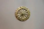 Accessorio decorazioni coffe collane ruota di carretto dorata cm 3