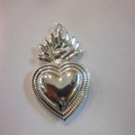 cuore in metallo argento decorazione cm 6