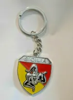 PORTACHIAVI IN ACCIAIO - STEMMA SICILIA - TRINACRIA