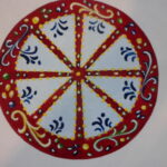 Decorazione coffa borsa vestiti dipinta a mano 15 cm