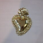 cuore in metallo dorato decorazione cm 6