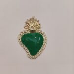 cuore in metallo verde e dorato decorazione cm 4