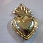 cuore in metallo dorato decorazione cm 6