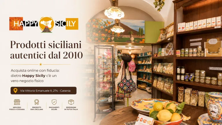 Il negozio Happy Sicily in Via Vittorio Emanuele II a Catania