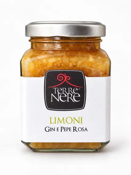 Marmellata di limoni con gin e pepe rosa Terre Nere 240 g