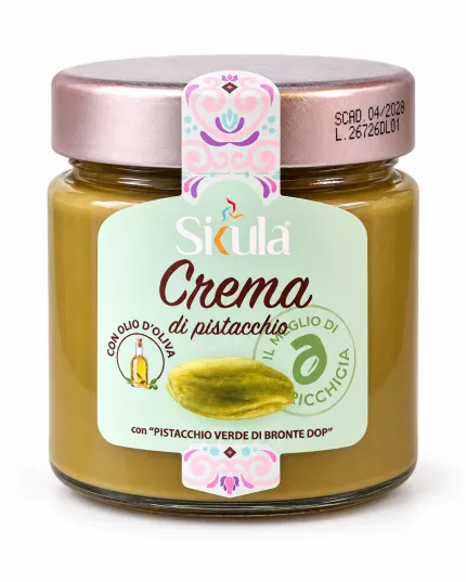 Crema di pistacchio con "Pistacchio Verde di Bronte DOP" 60% Sikula A Ricchigia 190 g