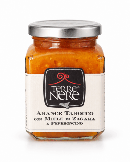 Marmellata di arance Tarocco con miele di zagara e peperoncino Terre Nere 240 g Barattolo