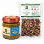 Set gelato al pistacchio con pasta pura Antica Sicilia da 200 g e pistacchio Verde di Bronte DOP sgusciato Evergreen da 100 g